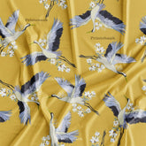 Floral Kingfisher Bird Printed Fabric Material Online